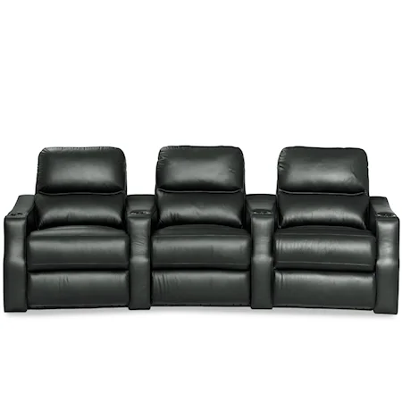 Contemporary Sectional With Track Arms and Cup Holders